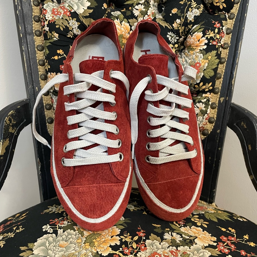 1-of-1 Sample Merrell Red Suede Sneakers